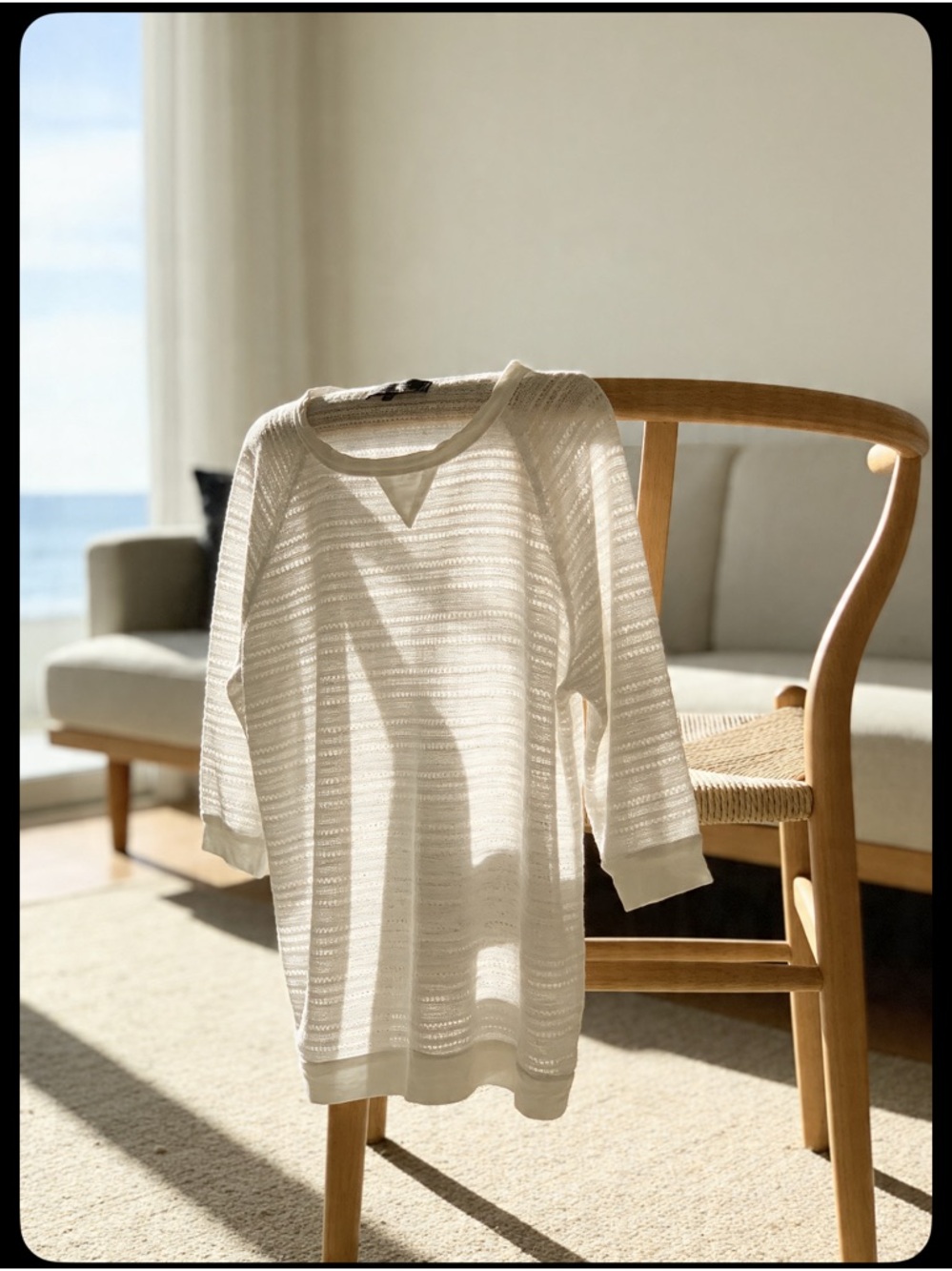 Lightweight Cream Knit Women's Top - Casual Comfort